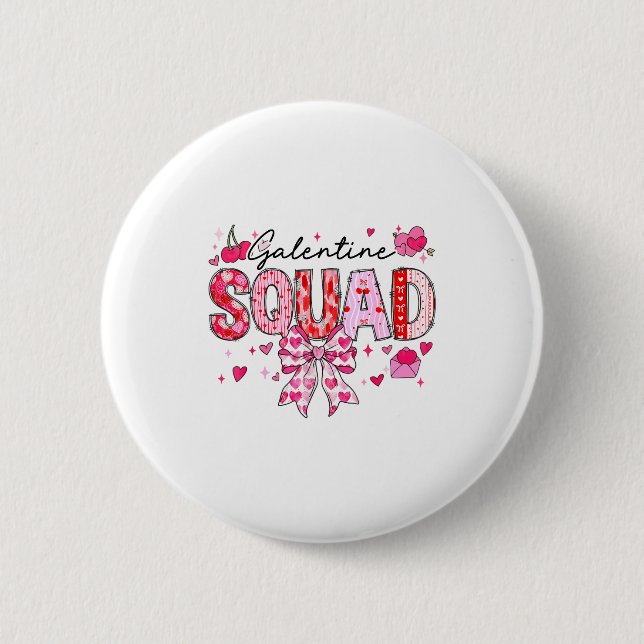 Galentines Day Women Galentines Squad Funny Valent Knapp (Framsida)