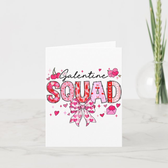 Galentines Day Women Galentines Squad Funny Valent Kort (Framsida)
