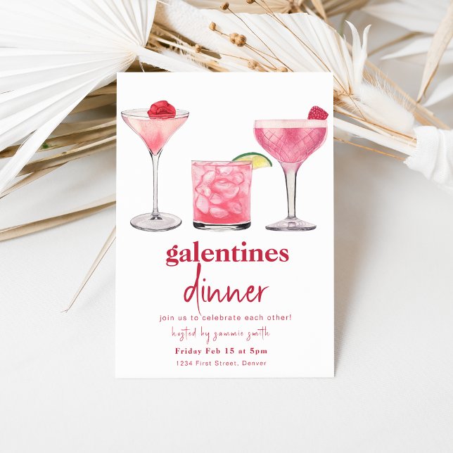 Galentines Dinner Valentine Girls Night Inbjudan (Skapare uppladdad)