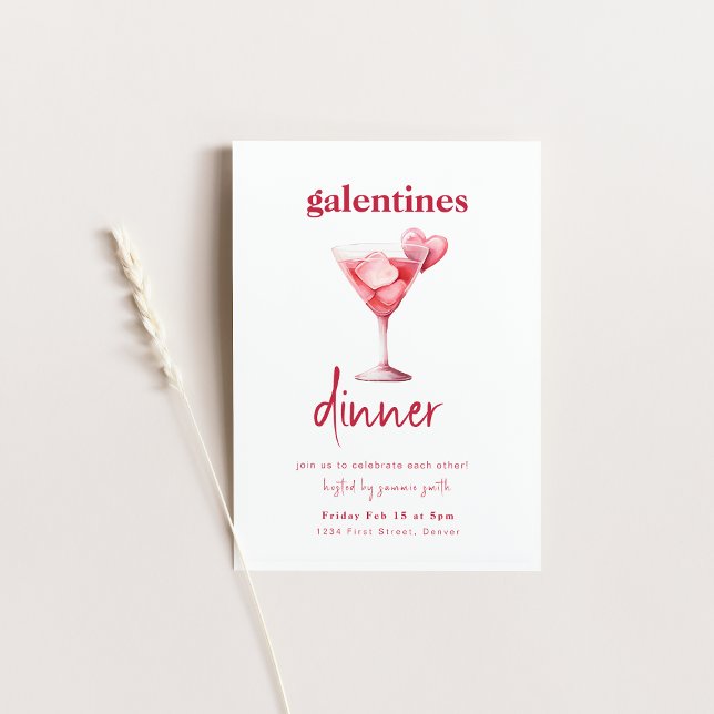 Galentines Dinner Valentine Girls Night Inbjudan (Skapare uppladdad)