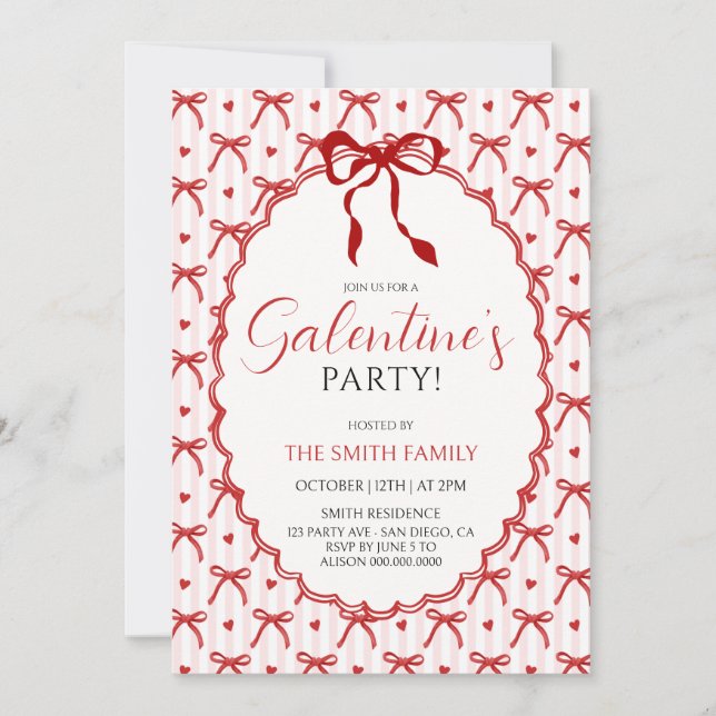 Galentines-festflickor Inbjudningar (Framsida)