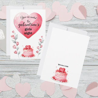 Galentines flickkväll inbjudningar