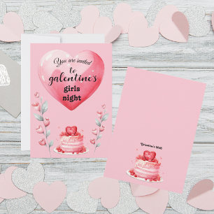 Galentines flickkväll inbjudningar