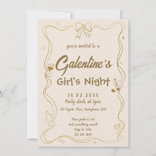 Galentines flickkväll inbjudningar