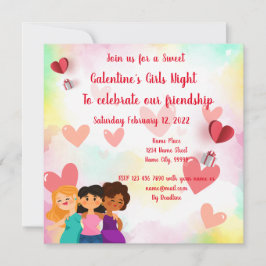 Galentines flicknatt inbjudan