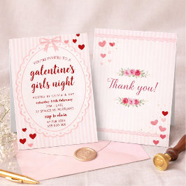 Galentine's Girls Night Invitation Template Inbjudningar