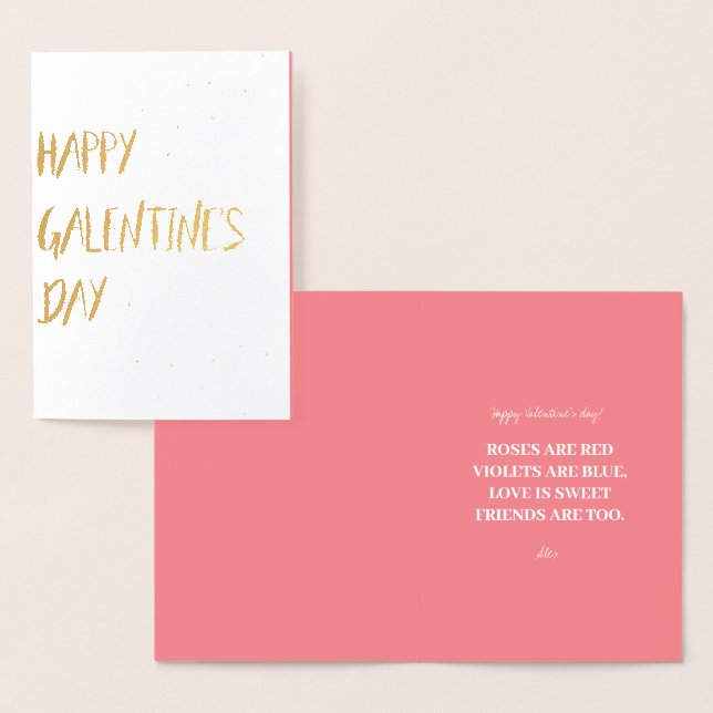Galentine's Gold Rosa Kort Design (Display)