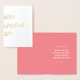 Galentine's Gold Rosa Kortdesign Folierat Kort