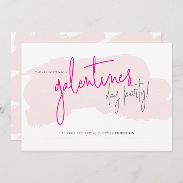 Galentines-gruppinbjudan | VALENTINES DAY Inbjudningar (Fram/baksida)