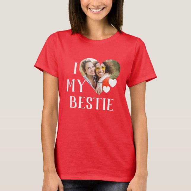 Galentines I Kärlek My Bestie Personlig Photo T Shirt (Framsida)
