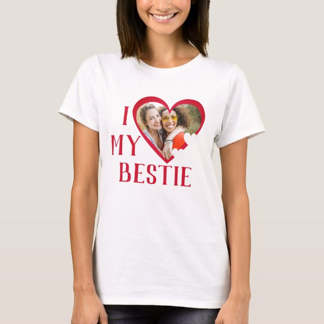 Galentines I Kärlek My Bestie Personlig Photo T Shirt (Framsida)