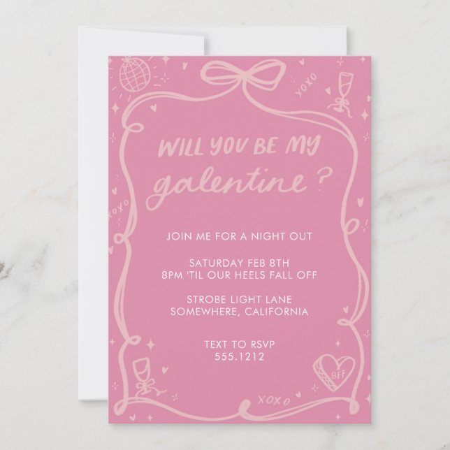 GALENTINES INBJUDAN (Framsida)