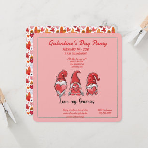 Galentine's kärlek min Gnomies-partys inbjudan