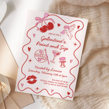 Galentines Målning och Drick Tjejers Alla Hjärtans