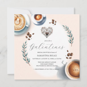Galentines Möhippa av kaffe Inbjudningar