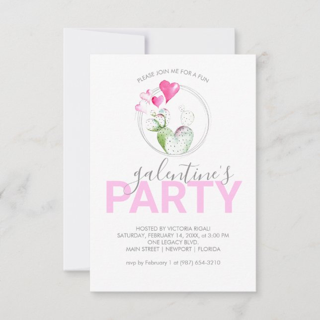 Galentines Online för födelsedagsinbjudningar (Framsida)