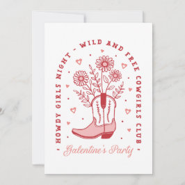 Galentines party-flickorna nattliga land cowFlicko Inbjudningar