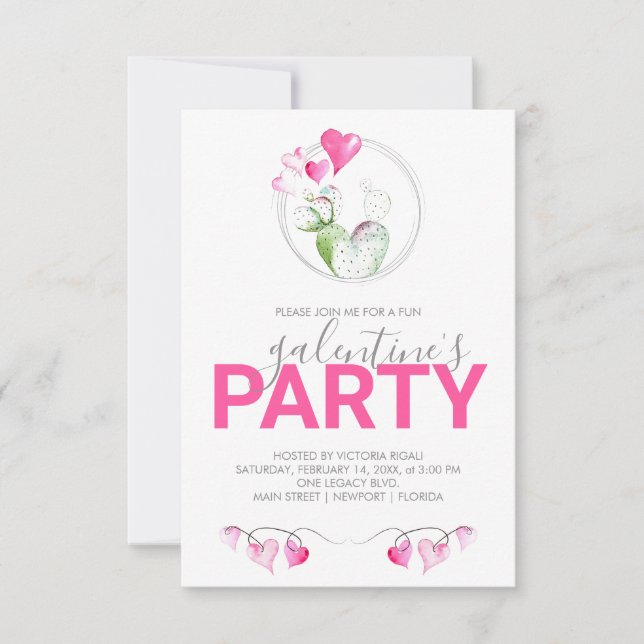 Galentines Party-inbjudningar - vattenfärgsaktuale (Framsida)