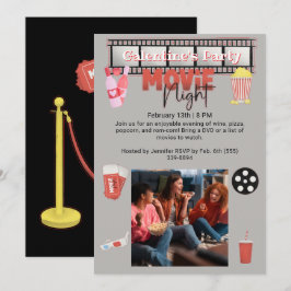 Galentines Party Movie Night Inbjudningar