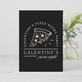 Galentines pizza night besties party black inbjudningar