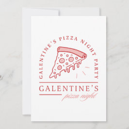 Galentines pizza party valentineser, estetiska inbjudningar