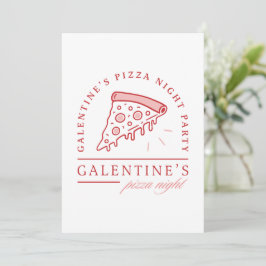 Galentines pizza party valentineser, estetiska inbjudningar