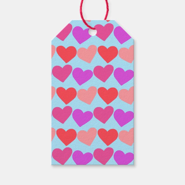 Galentines Valentiness Hearts Groovy Retro ANPASSN Presentetikett (Framsidan)