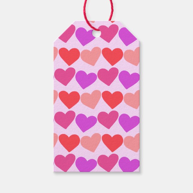 Galentines Valentiness Hearts Groovy Retro ANPASSN Presentetikett (Framsidan)