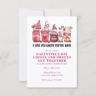 GALENTINES VALENTINS DAGS GNOMES SWEETS COFFEE INBJUDNINGAR