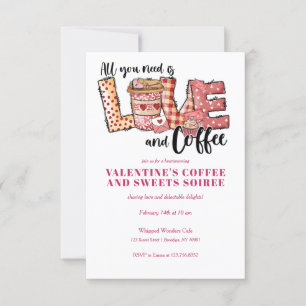 GALENTINES VALENTINS DAGS- OCH KAFFE KOPPAR INBJUDNINGAR