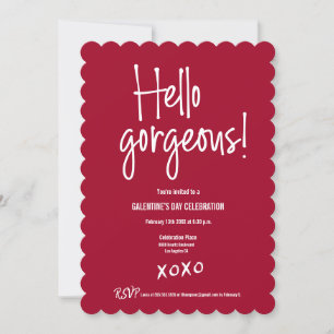Galentines xoxo Red Hej gorgous! anpassningsbar Inbjudningar