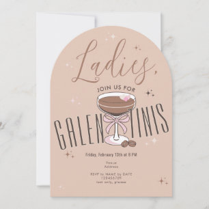 Galentini Martini Mocha Mousse Galentine Day Party Inbjudningar