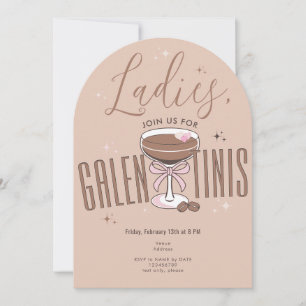 Galentini Martini Mocha Mousse Galentine DayParty Inbjudningar