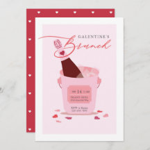 Galentins dag Bruch Champagne Drink Heart