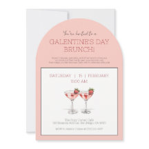 Galentins dag Brunch Cute Rosa Modern Party