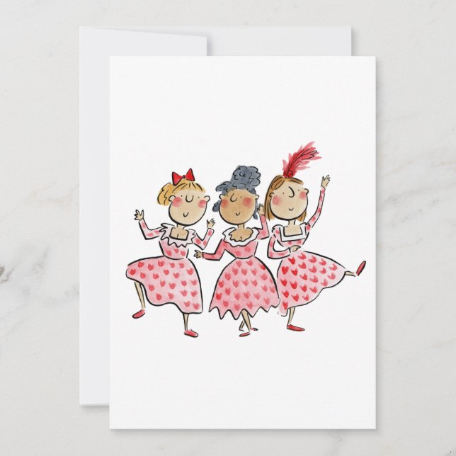 Galentins dag inbjudningar (Framsida)