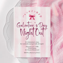 Galentins dag natt ute Coquette rosa rand söt