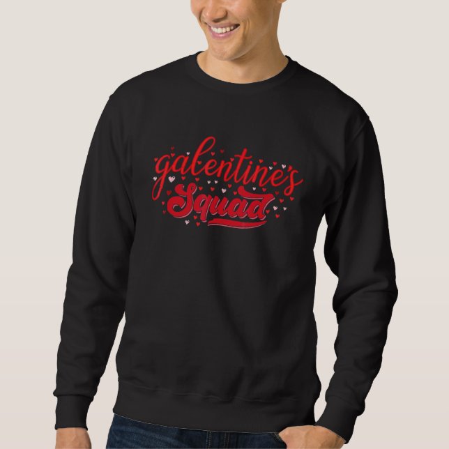 Galentins dag Squad Valentines Hearts Kärlek Gale Lång Ärmad Tröja (Framsida)