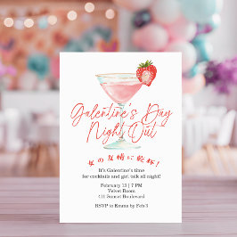 Galentin's Day Girls Night Out Pink Cocktail Party Inbjudningar