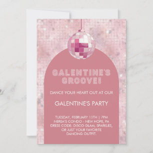 Galentins Groove party Inbjudningar