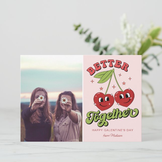 Galentins hjärtans dag Cherry Bättre kort (Stående Fram)