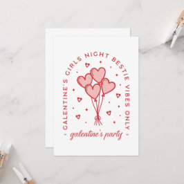 Galentins hjärtballonger för party-bestie inbjudningar