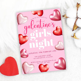 Galentins Rosa Roligt Girly Party Inbjudningar