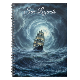 Galeon frakt Storm Moonlit Sea voyage Anteckningsbok