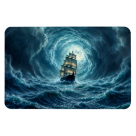 Galeon frakt Storm Moonlit Sea voyage Magnet