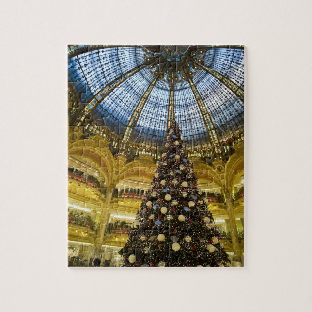 Galeries La Fayette julen, Paris, Frankrike Pussel (Vertikal)