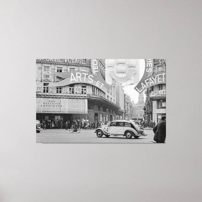 Galeries Lafayette Paris Haussmann 1940 Fotograph Canvastryck (Framsida)