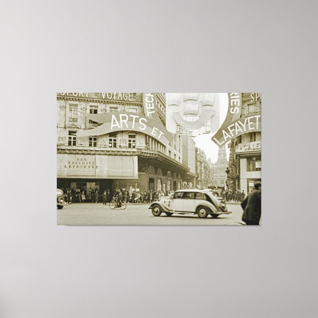 Galeries Lafayette Paris Haussmann 1940 Fotograph Canvastryck (Framsida)