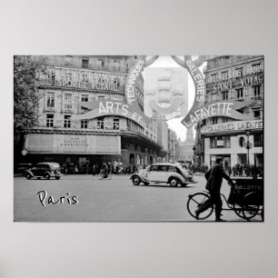 Galeries Lafayette Paris Haussmann 1940 Fotograph Poster