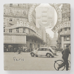 Galeries Lafayette Paris Haussmann 1940 Fotograph Stenunderlägg